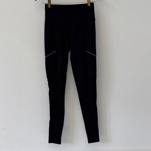 Athleta Black Leggings | XS | Side Pockets | 34.5” Length | Logo Back